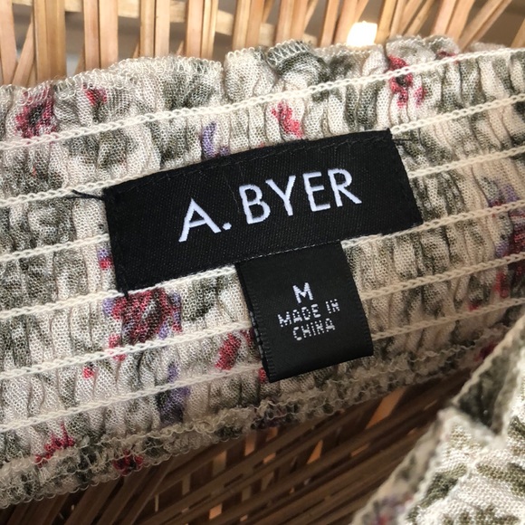 A. Byer Off Shoulder Ruffle Floral Top - Picture 3 of 6